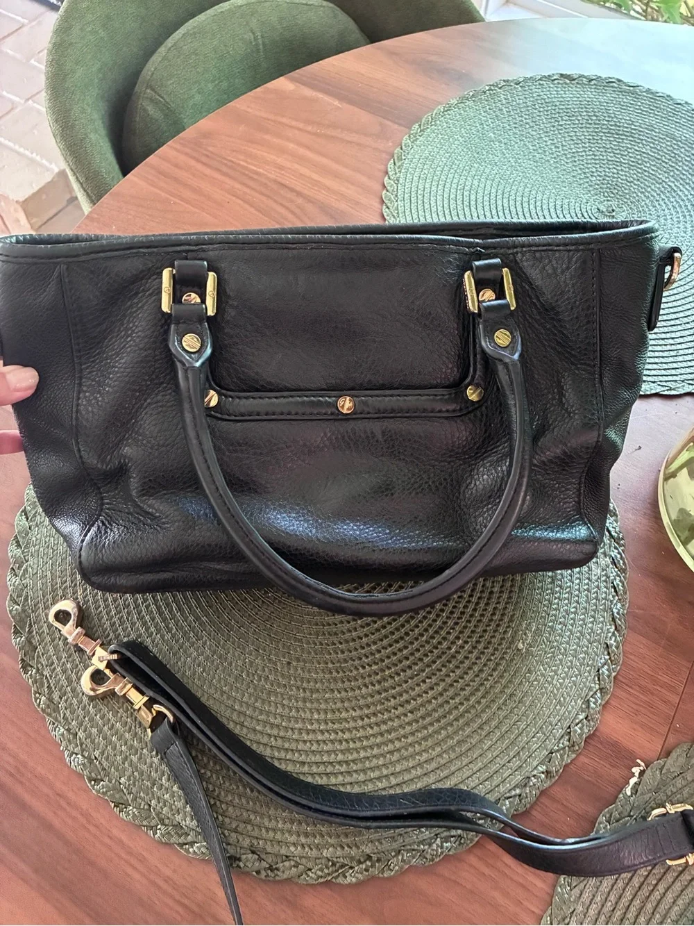 Tory Burch Amanda Black Leather Bag